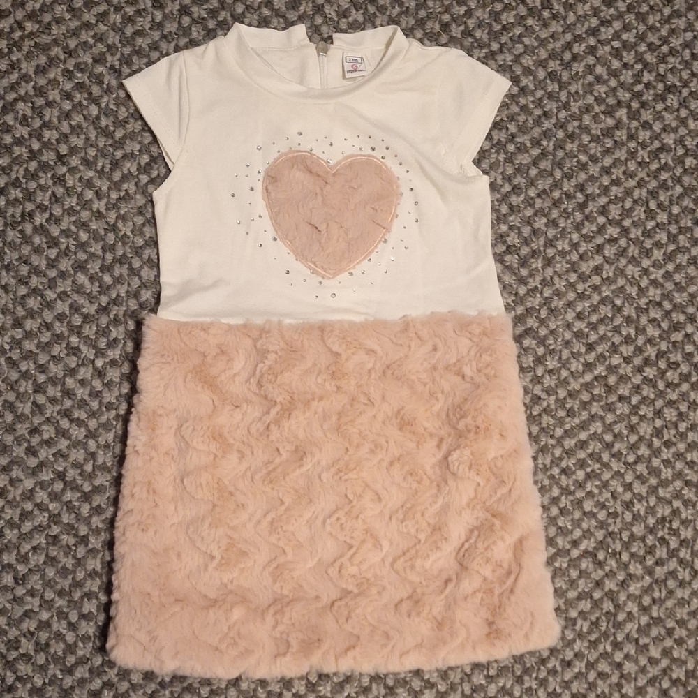 Peppermint Cream and Pink Heart Kids Dress